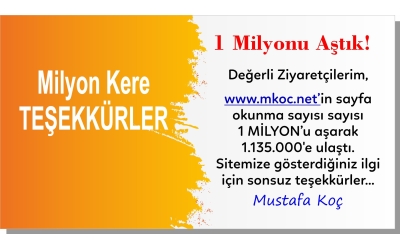 MİLYON KERE TEŞEKKÜRLER