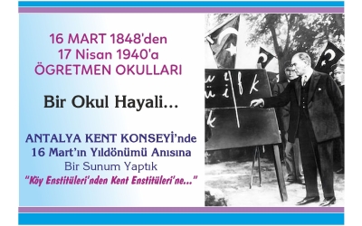 16 MART ÖĞRETMEN OKULLARININ 177. YILDÖNÜMÜ KUTLU OLSUN!