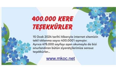400 000 KERE TEŞEKKÜRLER