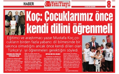 Çocuklar Önce Kendi Dilini İyi Öğrenmeli