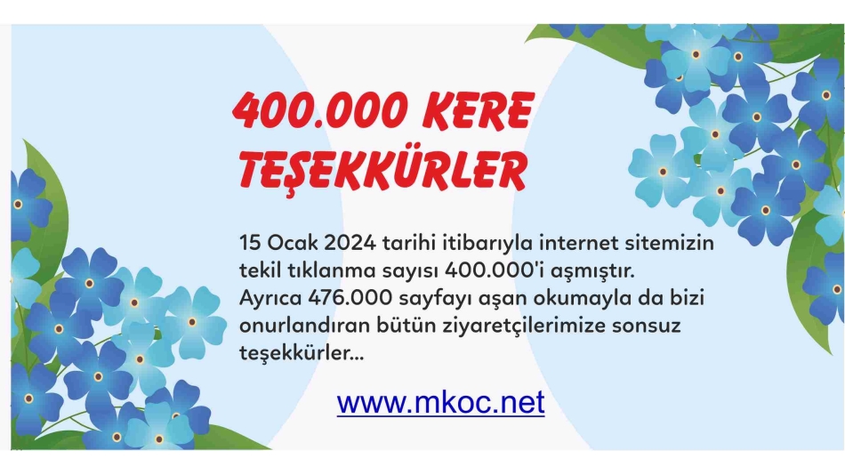 400 000 KERE TEŞEKKÜRLER
