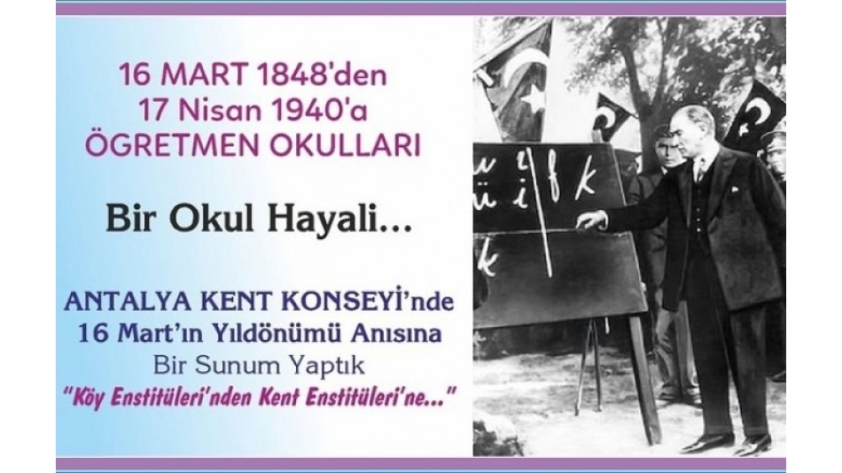 ÖĞRETMEN OKULLARININ 177. YILDÖNÜMÜ KUTLU OLSUN!